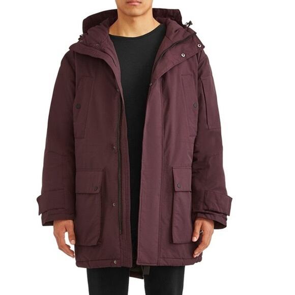 WeSC All Weather Parka Burgundy Heavy Winter Coat Men's XL Women's XXL